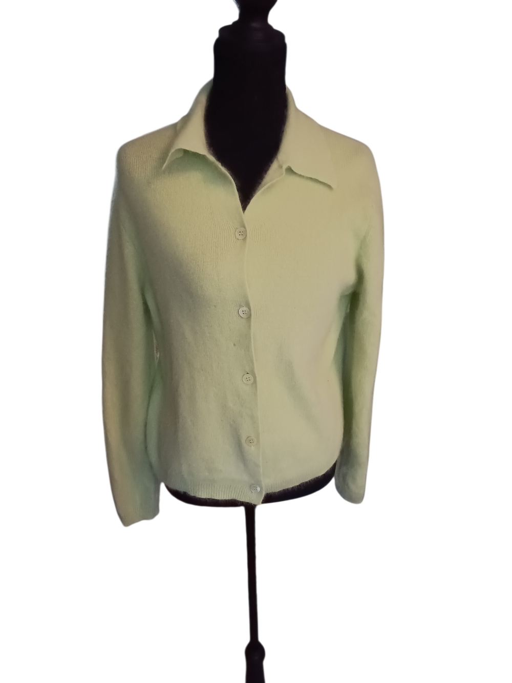 INC International Concepts Pale Mint Button-Front Cashmere Cardigan